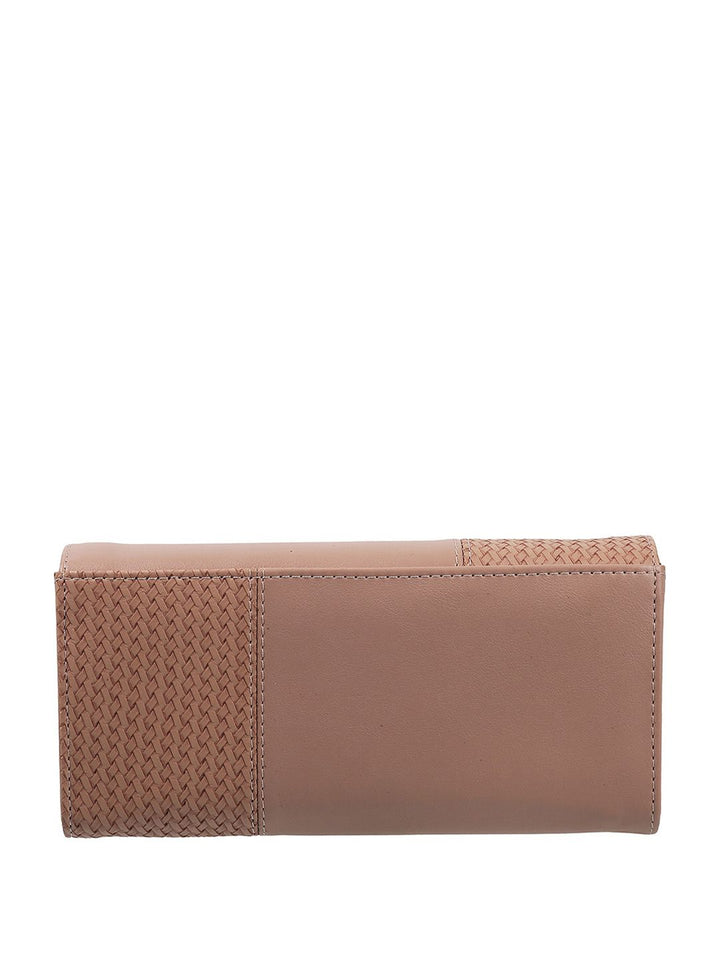 Mochi Peach-Coloured Textured Purse Clutch