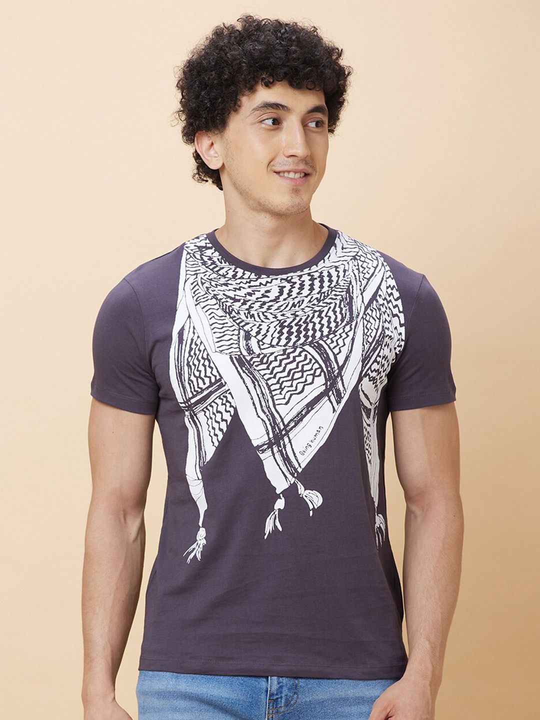 Being Human Graphic Printed Round Neck Pure Cotton T-shirt