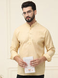 SOJANYA Mandarin Collar Cotton Silk Kurta Pendek Biasa