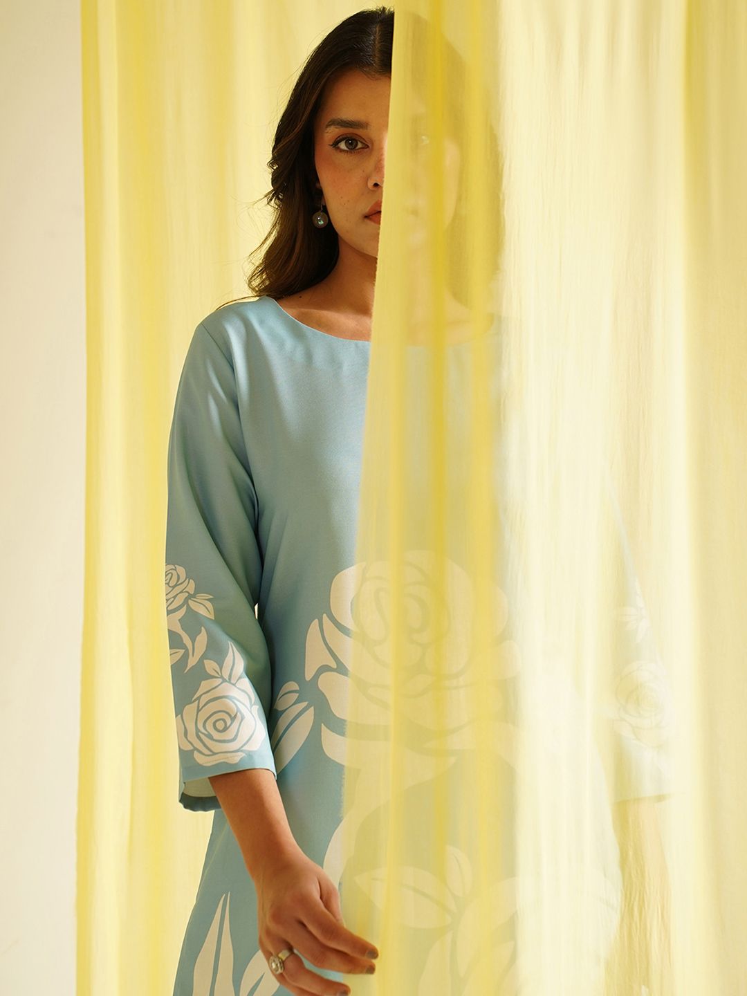 KALINI Women Floral Printed Regular Kurta with Trousers