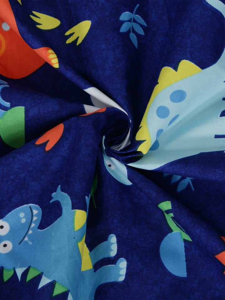 KLOTTHE Bercetak Biru Dilengkapi Cadar Katil King 300 TC dengan 2 Sarung Bantal-250X225 sm