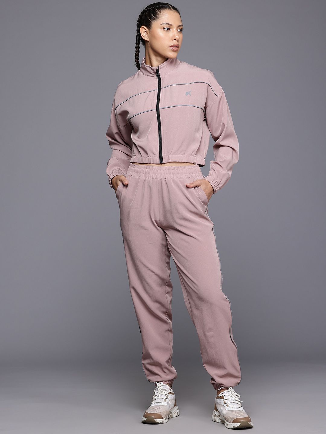 HRX by Hrithik Roshan Rapid Dry Mock Collar Running Tracksuit