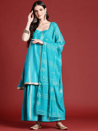 Anouk Ethnic Motifs Print Gotta Patti Kurta with Sharara & Dupatta