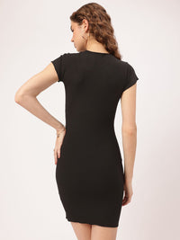 DressBerry Street Chic Slay Ribbed Lace-Up Mini Dress