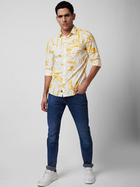 SPYKAR Abstract Printed Slim Fit Opaque Casual Shirt