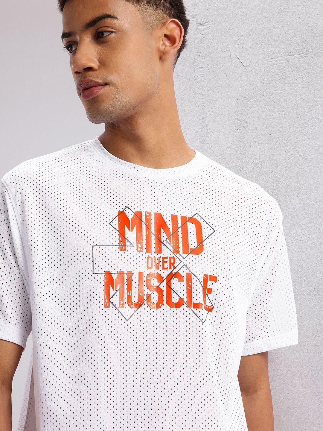 HRX by Hrithik Roshan Rapid-dry Typography Printed Drop-Shoulder Sleeves Training T-shirt