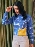 Berrylush Graphic Printed Acrylic Pullover