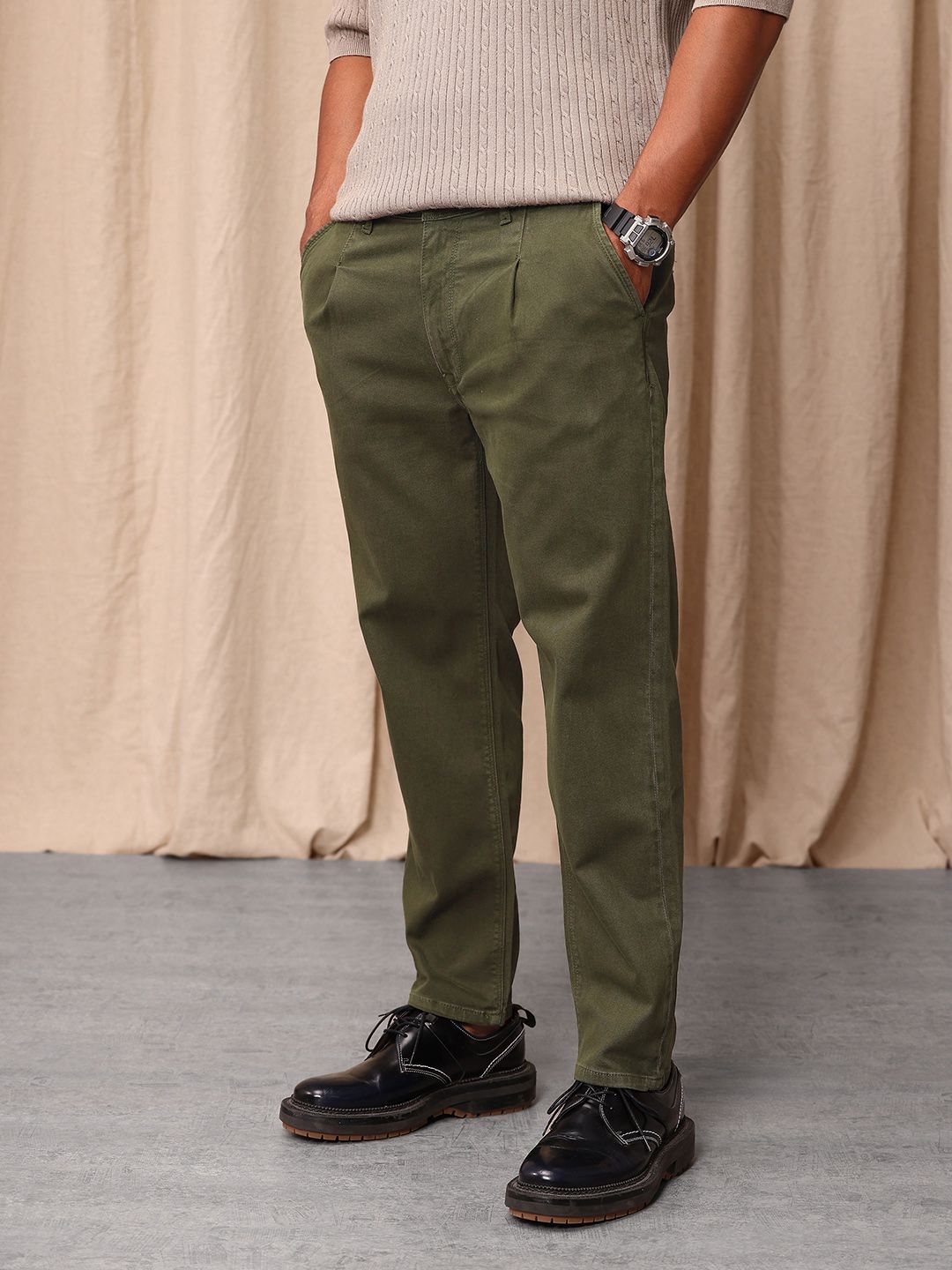 Mr Bowerbird Men Tapered Cropped Fit Stretchable Jeans