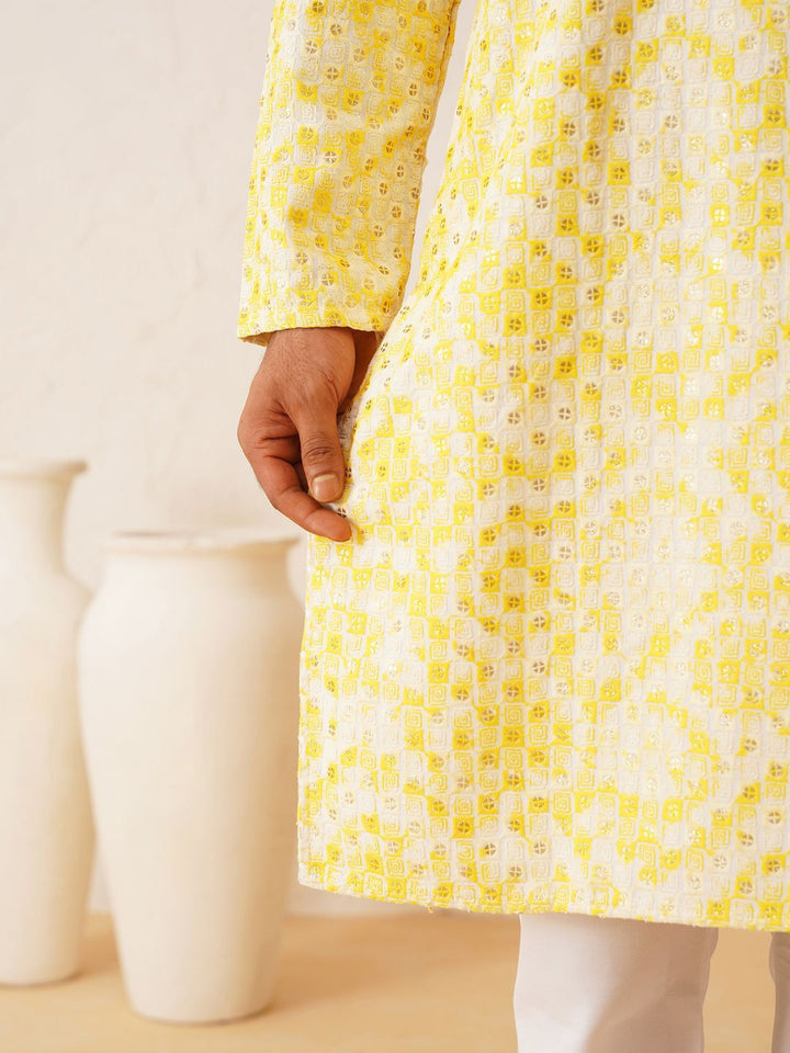 SOJANYA Kurta Kapas Tulen Bersulam Labuci Biasa dengan Churidar