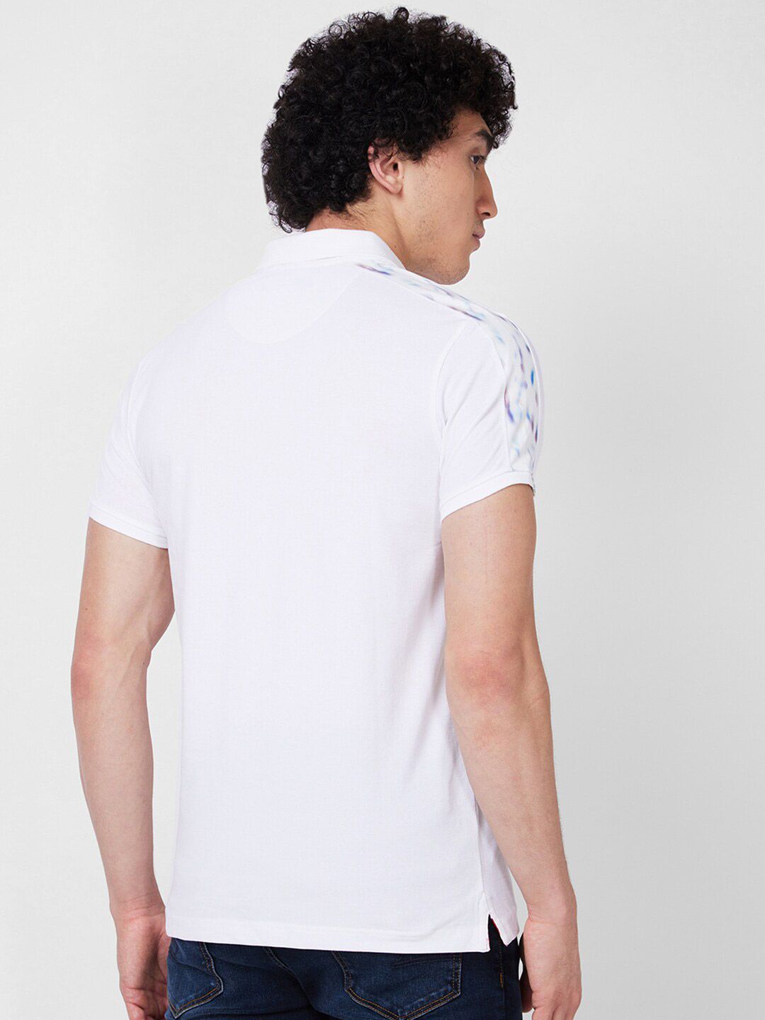 SPYKAR Polo Collar Short Sleeves Slim Fit Cotton T-shirt