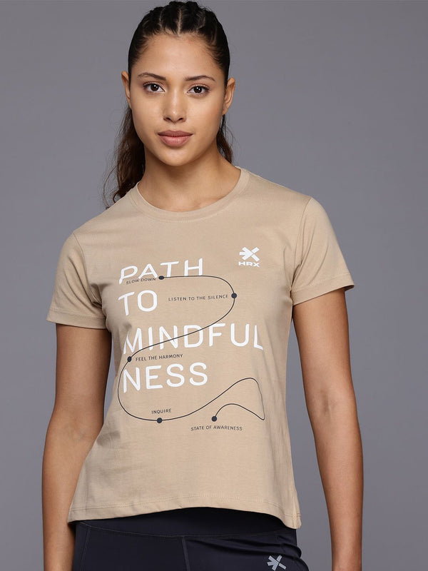 HRX by Hrithik Roshan Typography Printed Pure Cotton Yoga T-shirt
