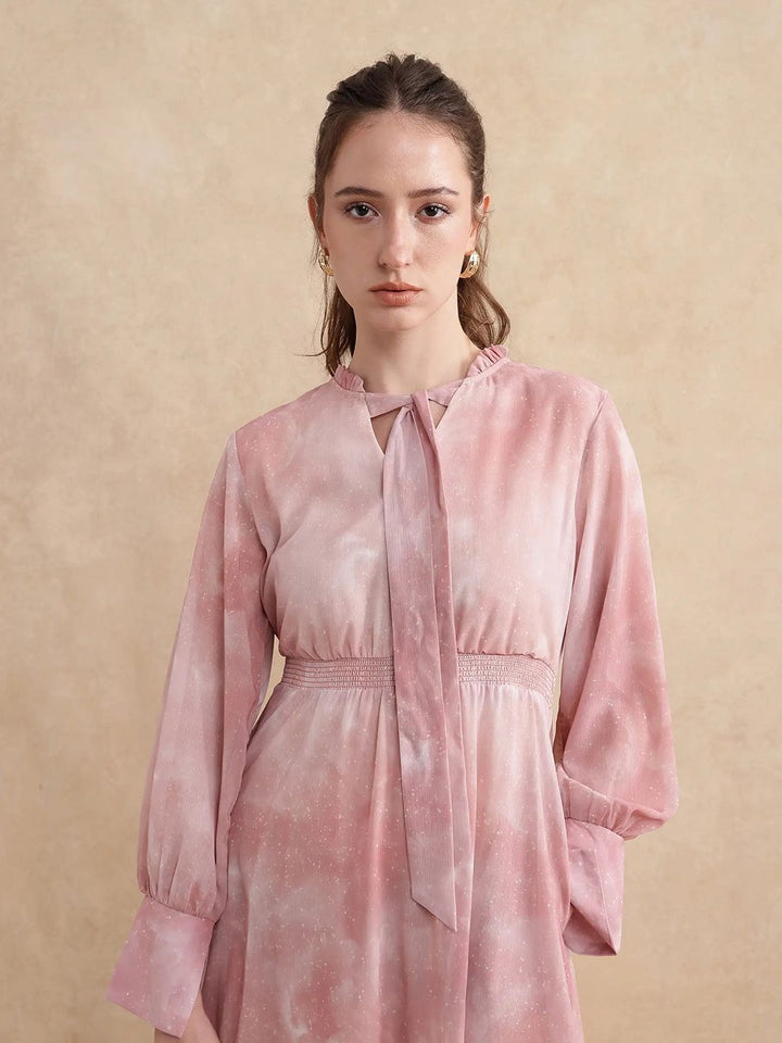 RAREISM Women LIKP PRIMARY PINK Print Fit & Flare Midi Cotton Dress