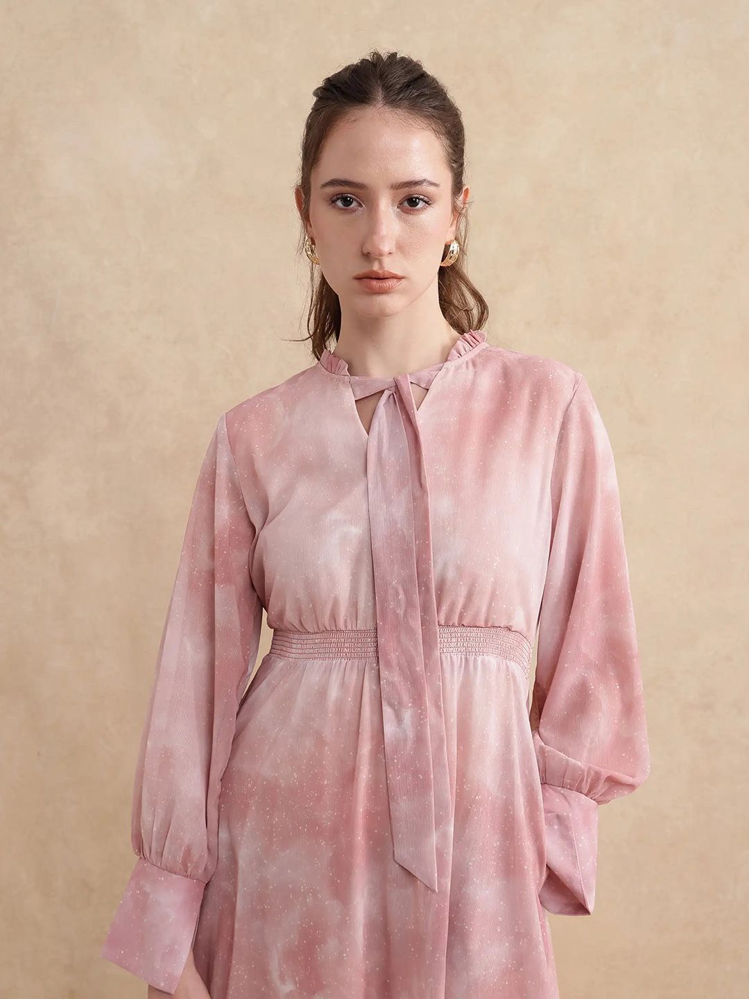 RAREISM Women LIKP PRIMARY PINK Print Fit & Flare Midi Cotton Dress