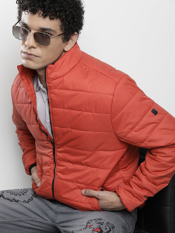 The Indian Garage Co Men Zip-Front Puffer Jacket with Zip Pockets