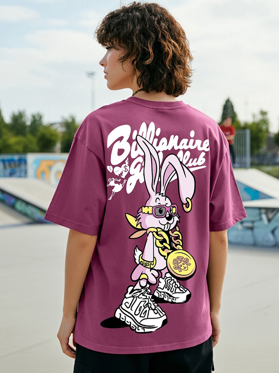 Bewakoof Graphic Printed Drop-Shoulder Sleeves Oversized Pure Cotton T-shirt