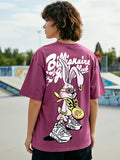 Bewakoof Graphic Printed Drop-Shoulder Sleeves Oversized Pure Cotton T-shirt