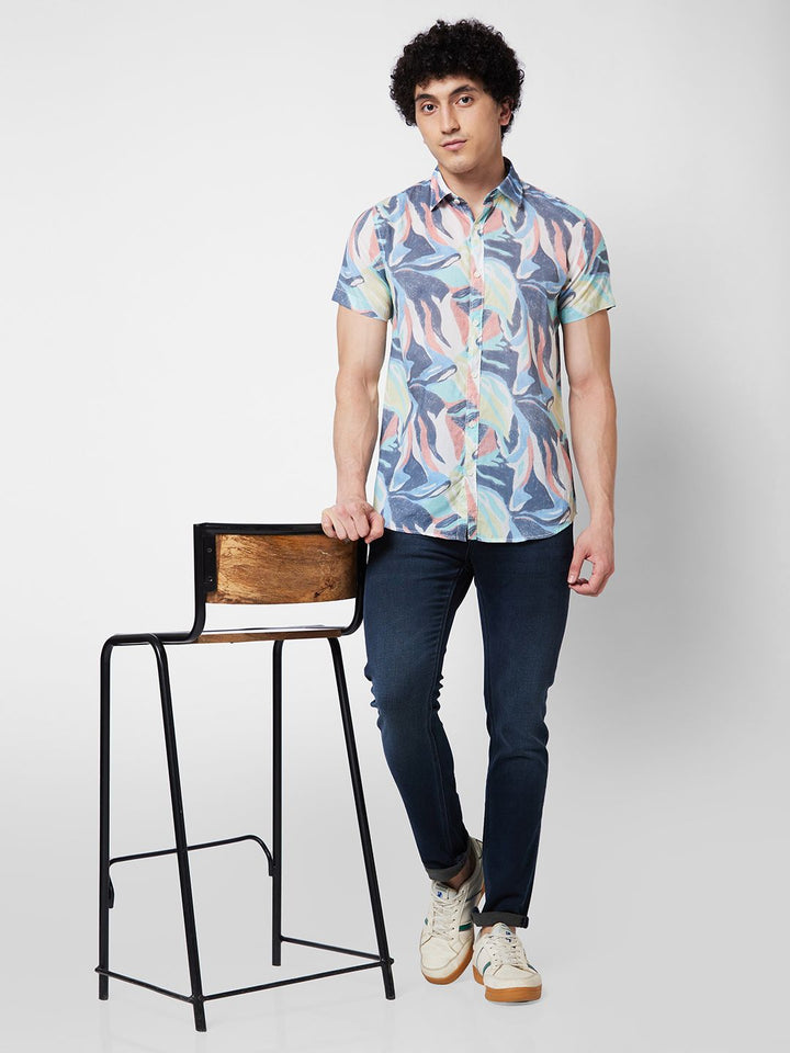 SPYKAR Floral Printed Cotton Casual Shirt