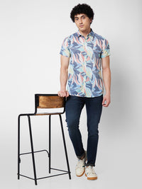 SPYKAR Floral Printed Cotton Casual Shirt