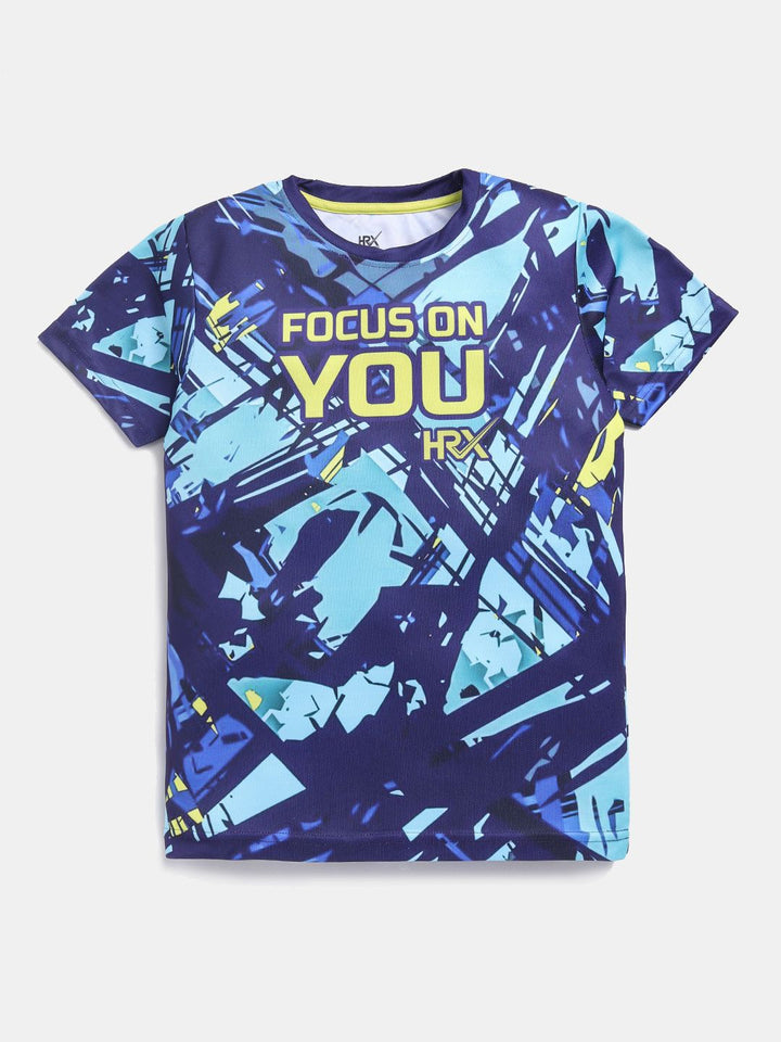 HRX by Hrithik Roshan Boys Typography Printed Rapid Dry T-shirt