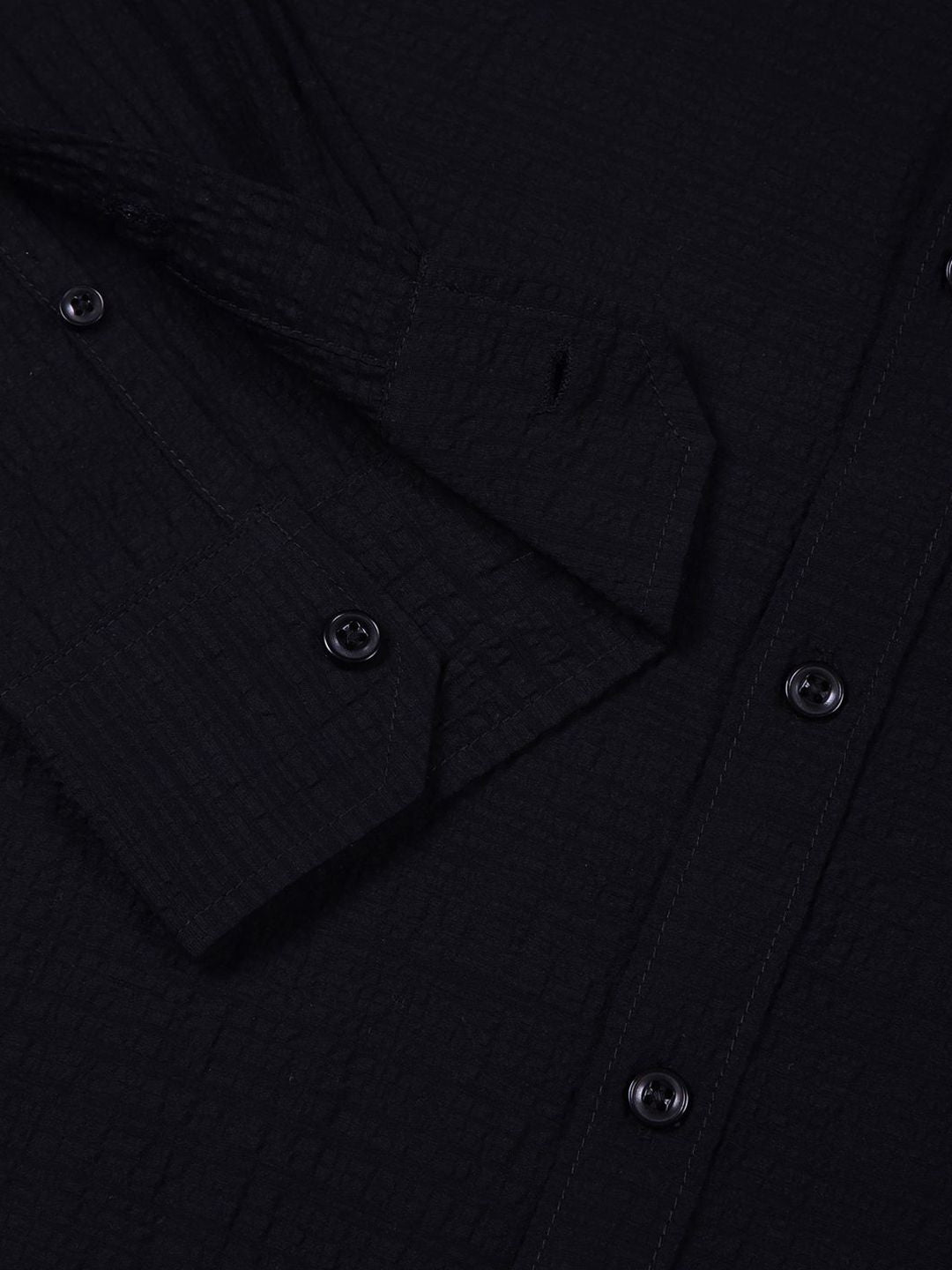 Thomas Scott Men Classic Slim Fit Spread Collar Textured Casual Shirt