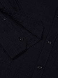 Thomas Scott Men Classic Slim Fit Spread Collar Textured Casual Shirt