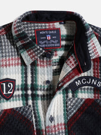 Monte Carlo Boys Acrylic Tartan Checked Textured Casual Shirt