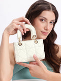 DressBerry Quilted Handheld Bag with Detachable Sling Strap