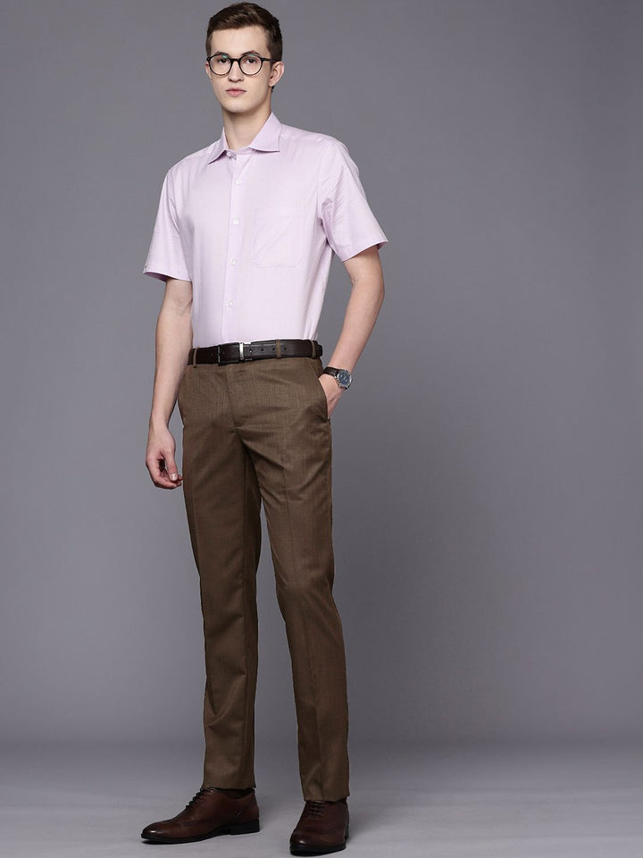 Raymond Men Textured Slim Fit Formal Trousers