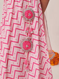 pspeaches Girls Printed Ready to Wear Lehenga & Blouse With Dupatta