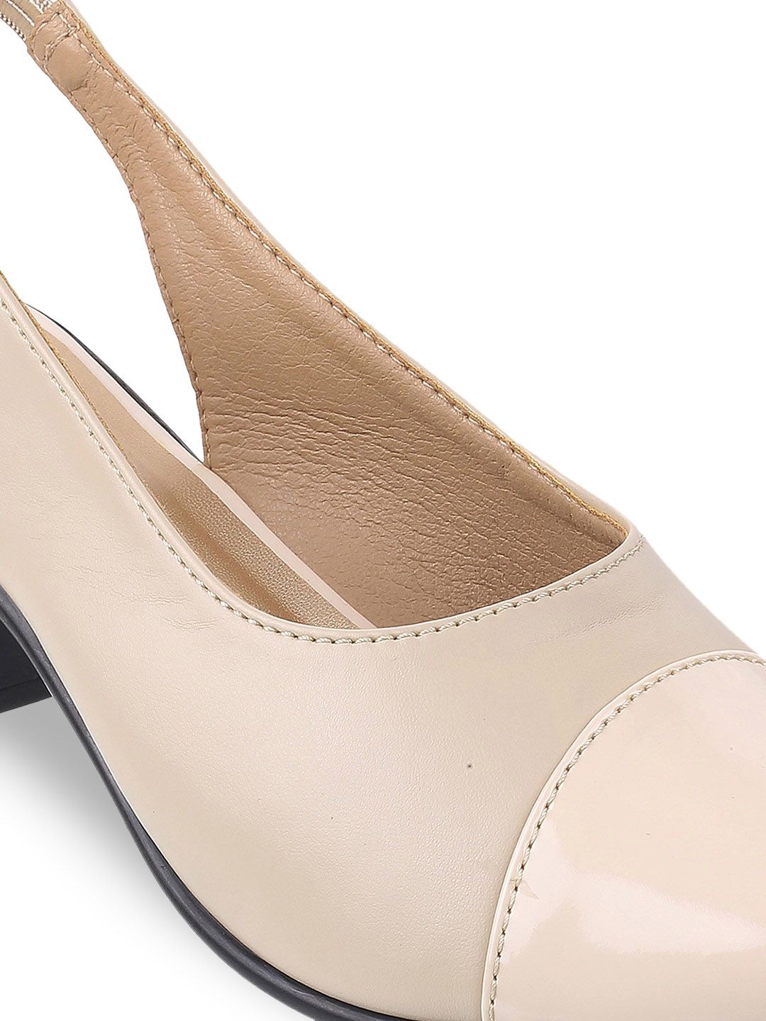 Metro Beige Block Pumps