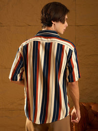 DENNISON Vertical Striped Drop Shoulder Oversized Shirt