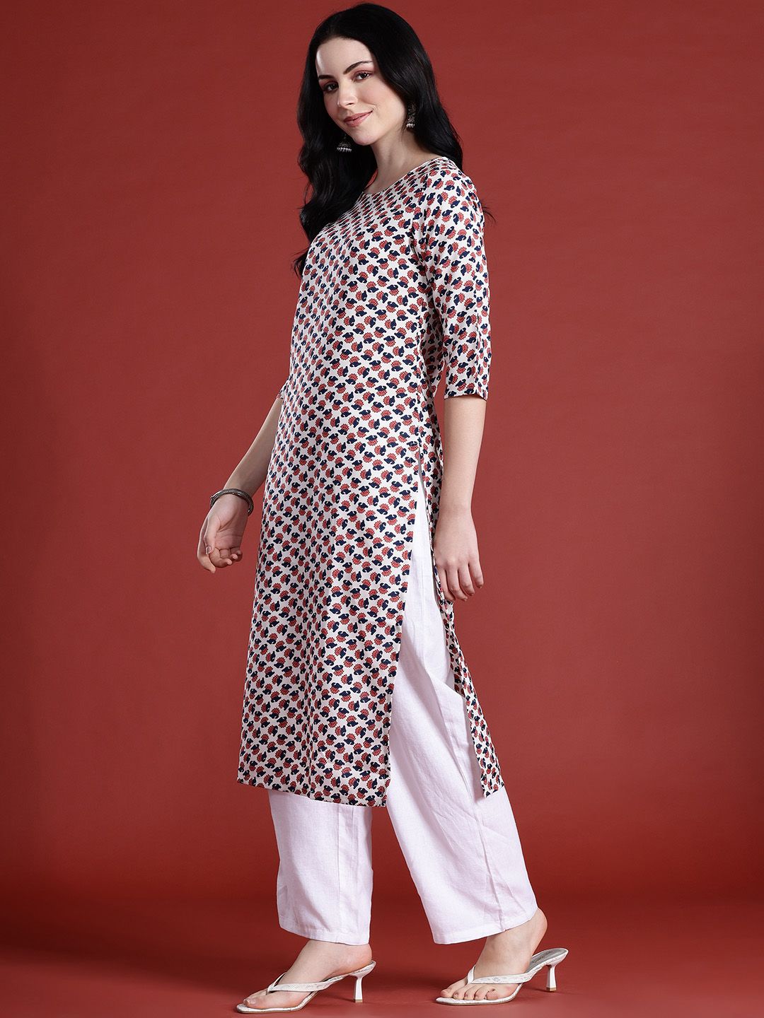Anouk Ethnic Motifs Printed Straight Kurta