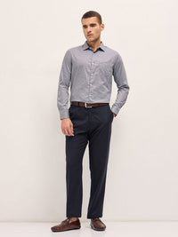 THE BEAR HOUSE Men Tailored Fit Spread Collar Geometric Printed Cotton Formal Shirt