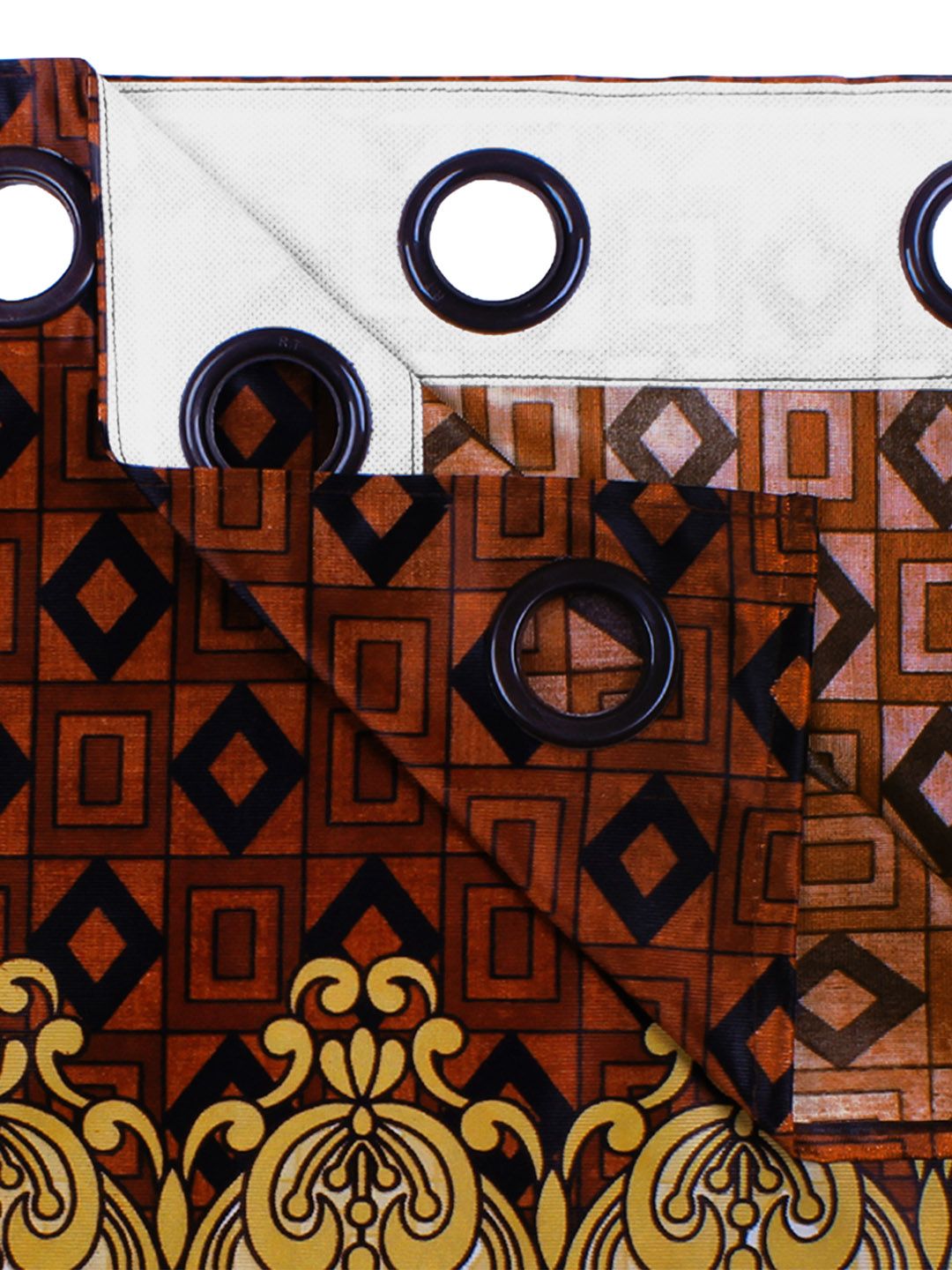 Story@home Bronze-Toned & Black 2 Pieces Ethnic Motifs Door Curtain