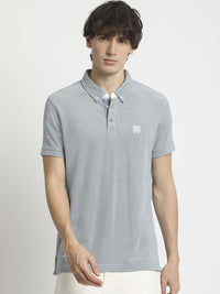 THE BEAR HOUSE Men Polo Collar Regular Fit Pure Cotton Solid T-shirt