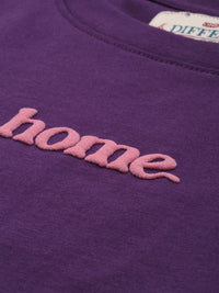 Difference of Opinion Women Typography Printed Embossed Oversized T-shirt