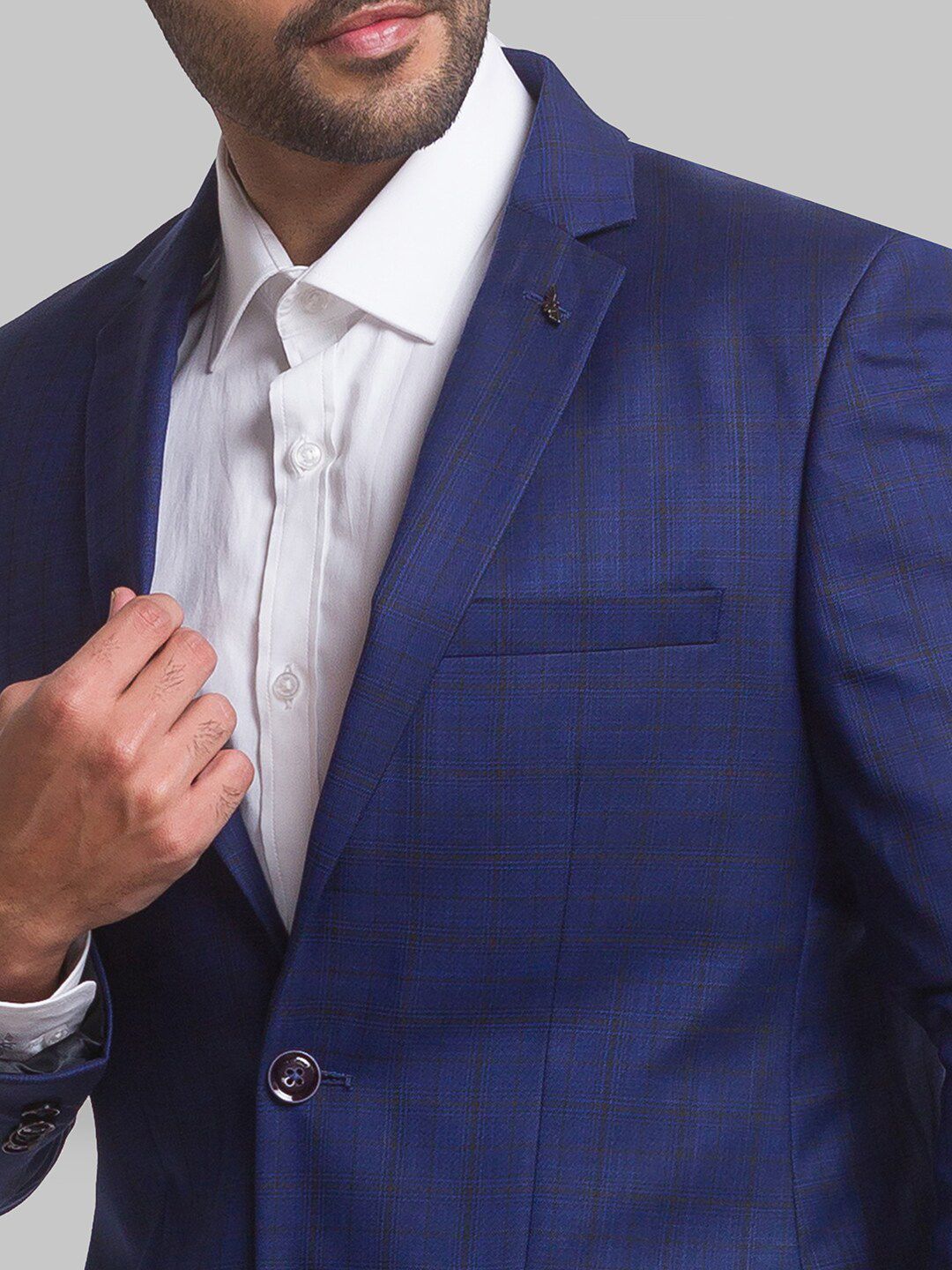 Park Avenue Men Checked Single-Breasted Super Slim-Fit 2-Piece Formal Suit