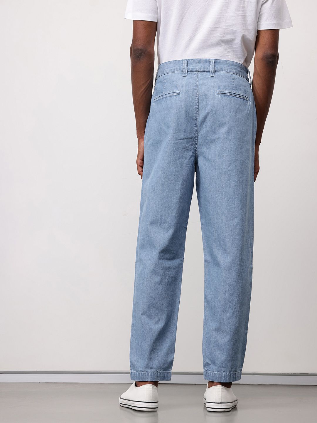 ether Men Chambray Pleated Trousers