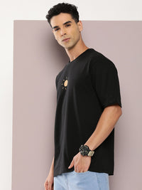 DILLINGER Men Graphic Printed Oversized Drop-Shoulder Sleeves Pure Cotton T-shirt