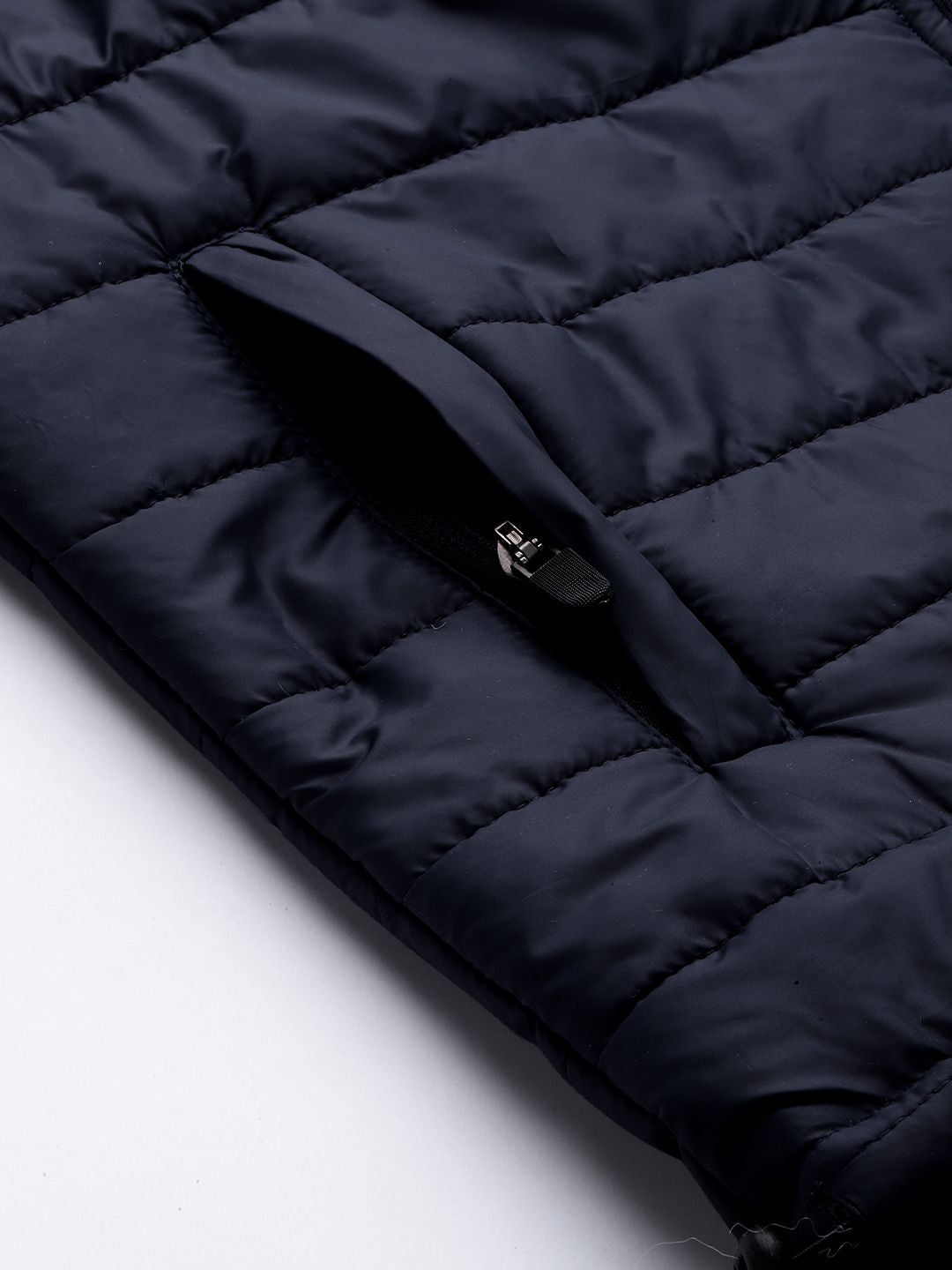 The Indian Garage Co Slim Fit Zip-Front Puffer Jacket with Detachable Hood