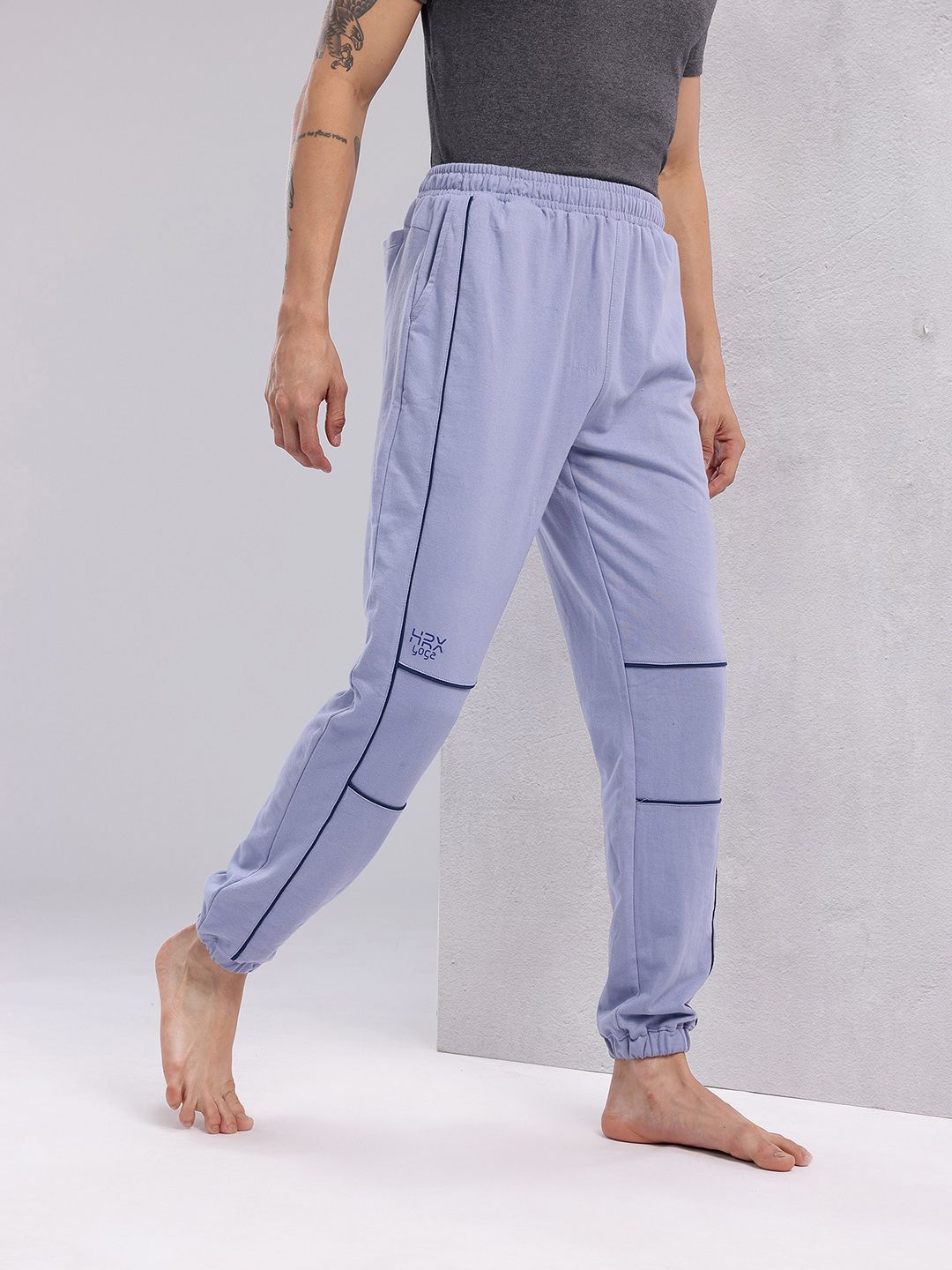 HRX by Hrithik Roshan Men Taping-Detail Yoga Joggers