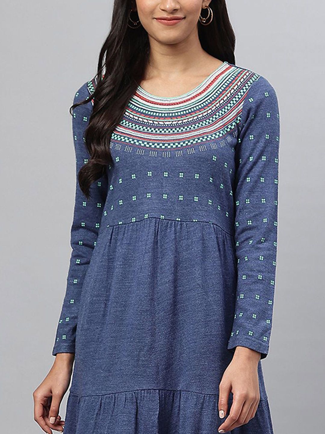 AURELIA Women Printed Winter Wear Maxi Dress
