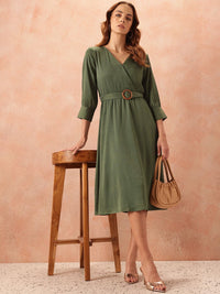 all about you Wrap Style Dress Comes With a Belt