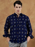 DENNISON Men Blue Regular Fit Printed Casual Shirt