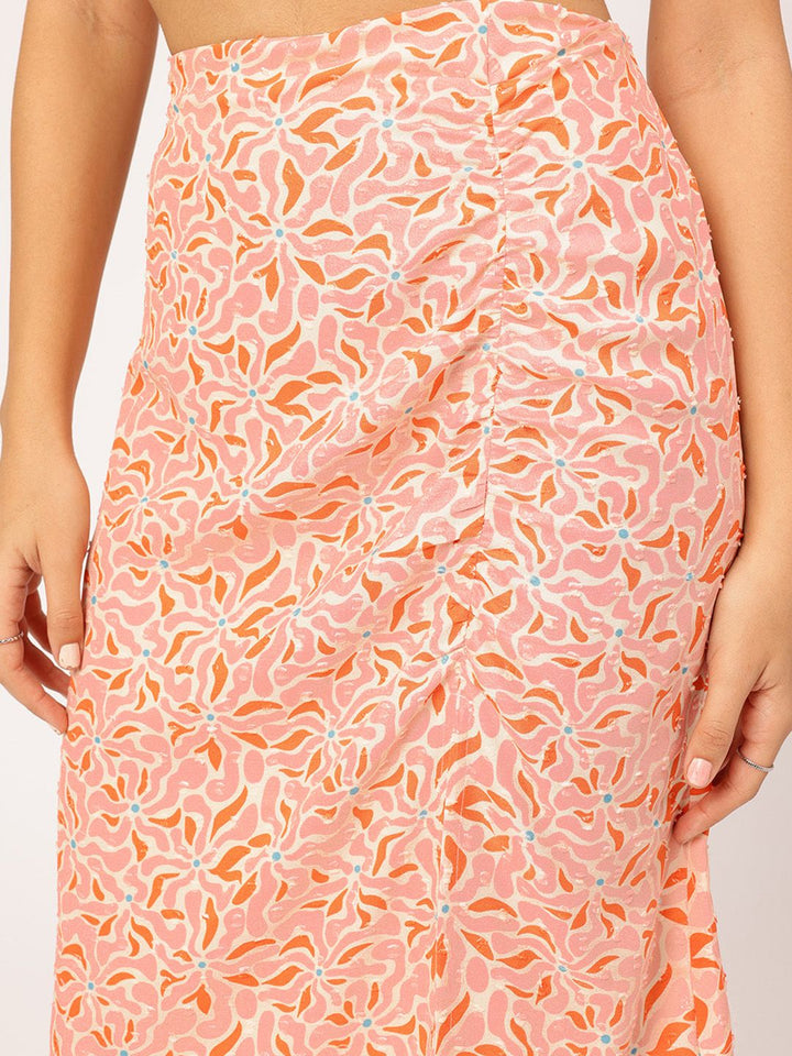 DressBerry Floral Flaunt Ruched Printed Co-Ords