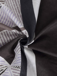 KLOTTHE Cadar Bercetak Geometrik Coklat Flat 300 TC King dengan 2 Sarung Bantal-250X220 sm