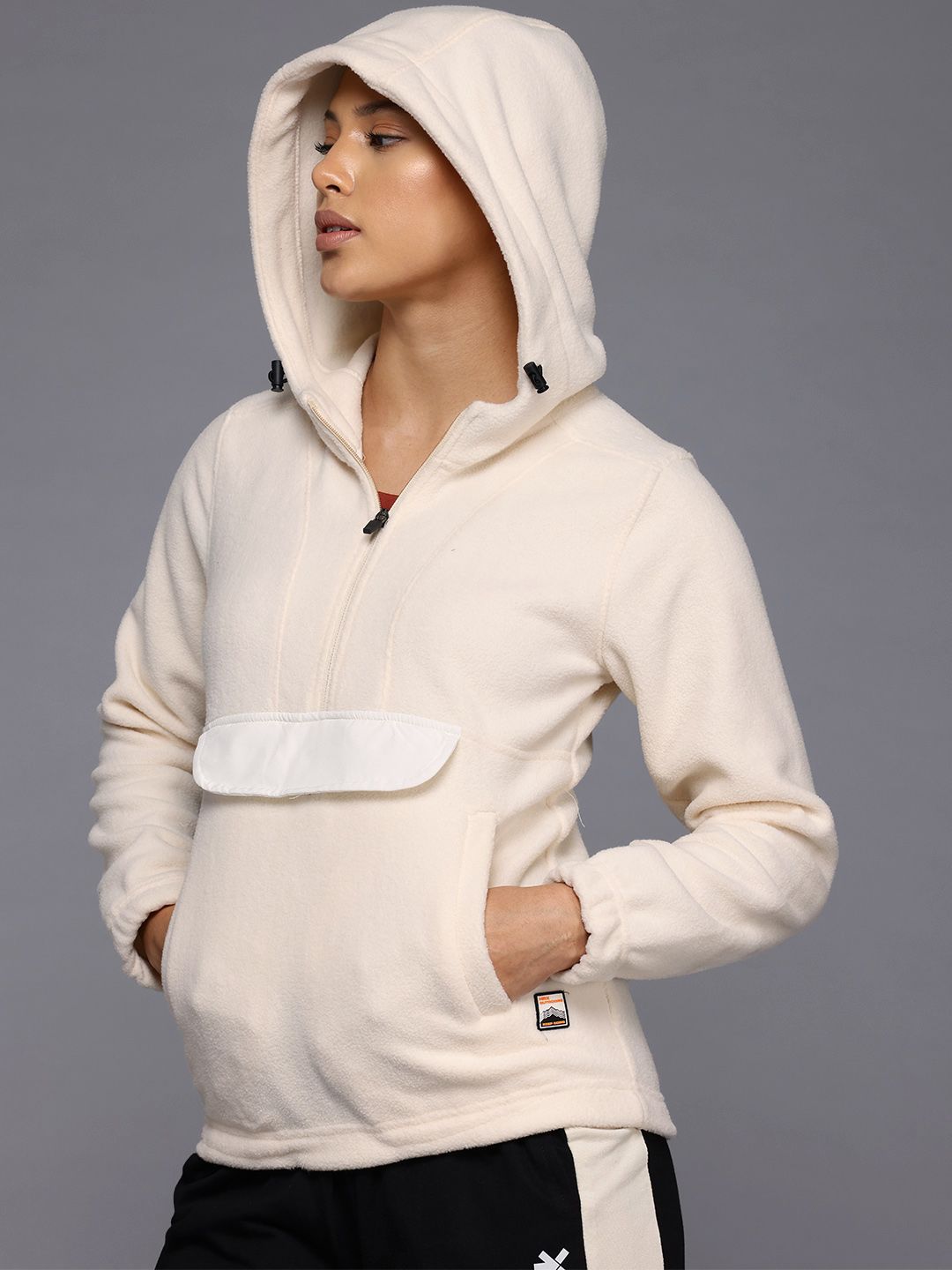 HRX by Hrithik Roshan Hooded Half-Zipper Sweatshirt