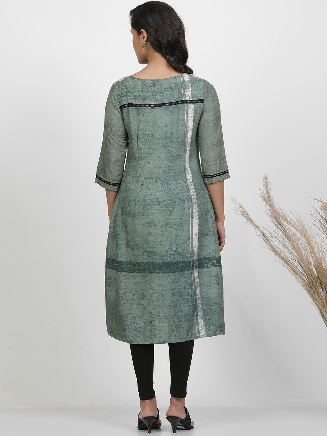 W Printed Regular Thread Work Round Neck Kurta Sets