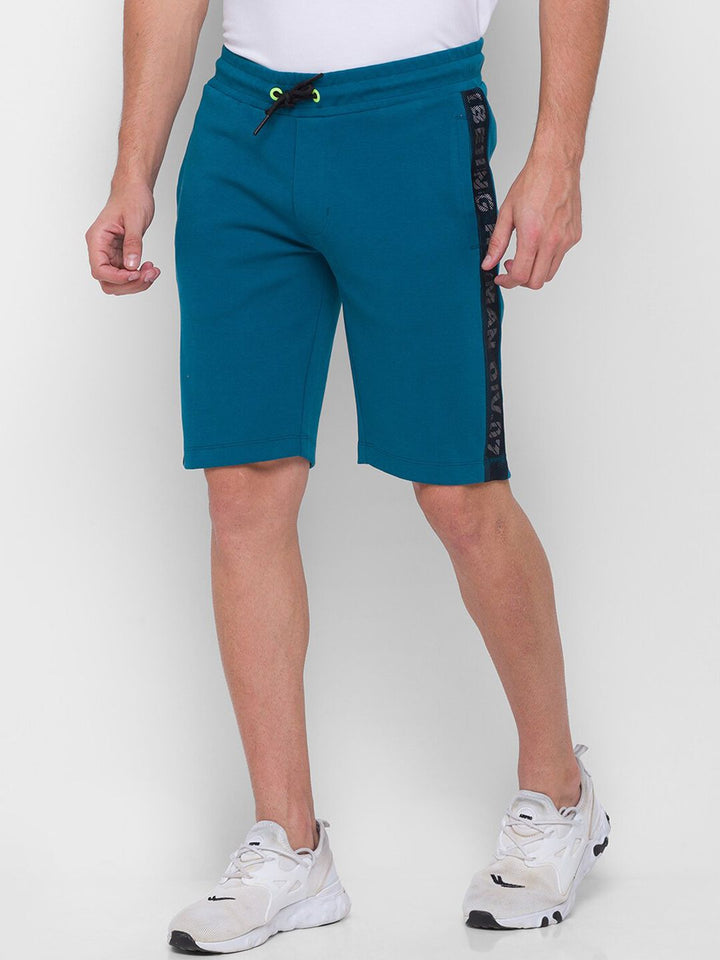 Being Human Men Blue Low-Rise Sports Shorts