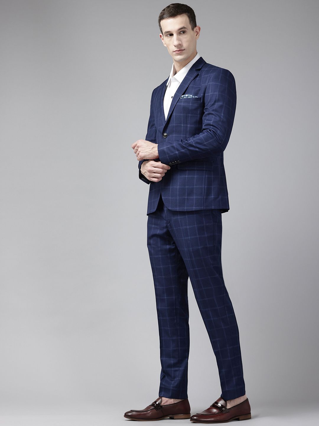 Park Avenue Neo Fit 2-Piece Checked Formal Suit
